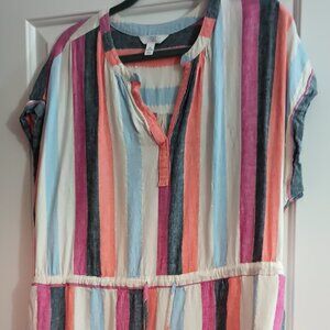 Multicolor Summer Drawstring Dress